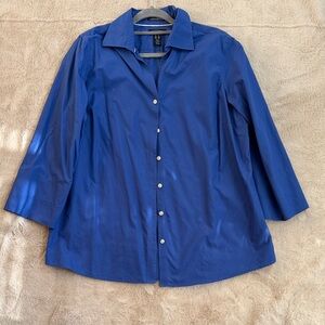 Lands' End No Iron Broadcloth Shirt in Blue